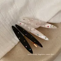 小众设计彩色点钻醋酸发夹侧边刘海夹发卡头饰复古无痕夹法式简约