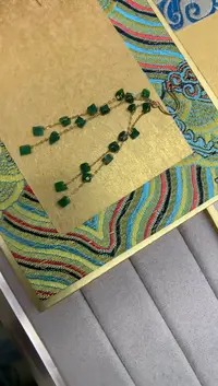 【闪购商品】翡翠耳饰18K金镶嵌耳钩