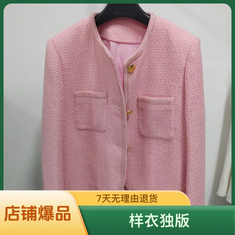 纽扣法式羊毛气质小香风常规短外套透气休闲单排扣（样衣独版）