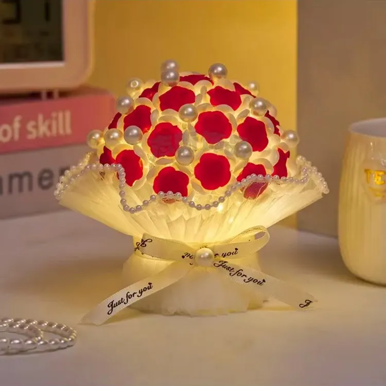 【重生】DIY玉兰花玫瑰花小夜灯手工自制材料ins风送朋友送礼饰品