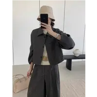 Z032#韩国休闲西服套装2025秋季新款高级感西装阔腿八分裤两件套
