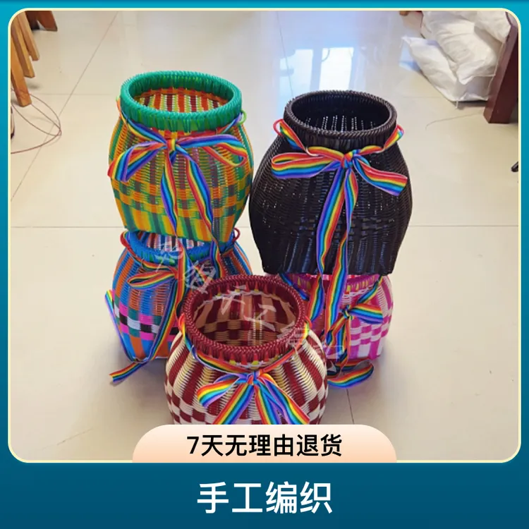 华姐手工编织手工艺上山采茶叶的专用采茶篓特色非遗传承采茶篓