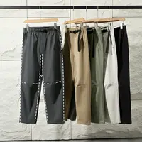 山系户外情侣款防风防泼水直筒锥形裤弹力松紧秋季运动休闲九分裤
