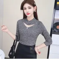 82517衣长52百搭半高领长袖打底衫女士T恤上衣秋冬天内搭修身显瘦