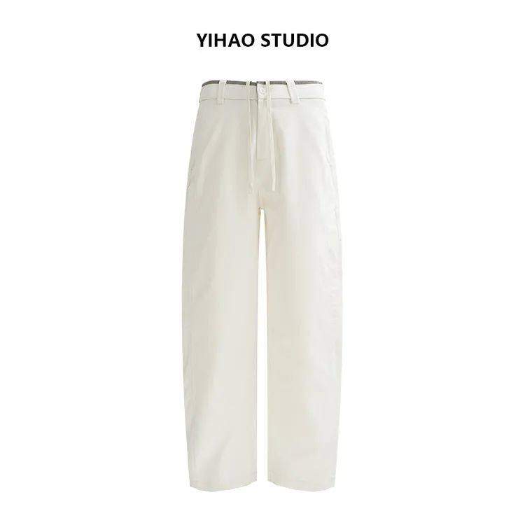 YIHAO STUDIO秋季男款高级简约直筒宽松休闲裤阳光百搭舒适长裤