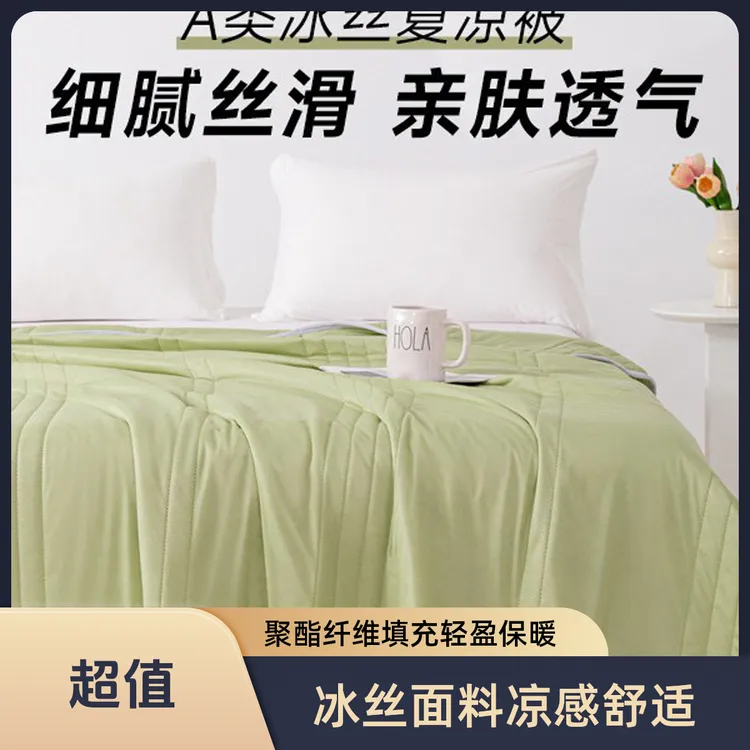 2025年新品A类冰丝夏凉被简约纯色学生宿舍薄款被子可机洗空调被