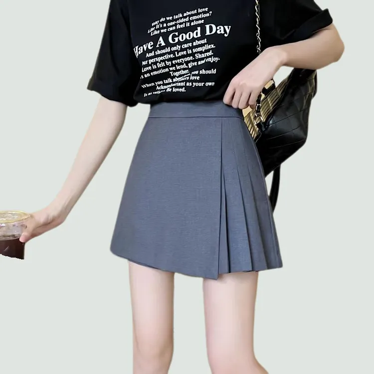 半身裙裙裤2025夏新款高腰不规则时尚显瘦字阔腿A字短裤西装裙裤