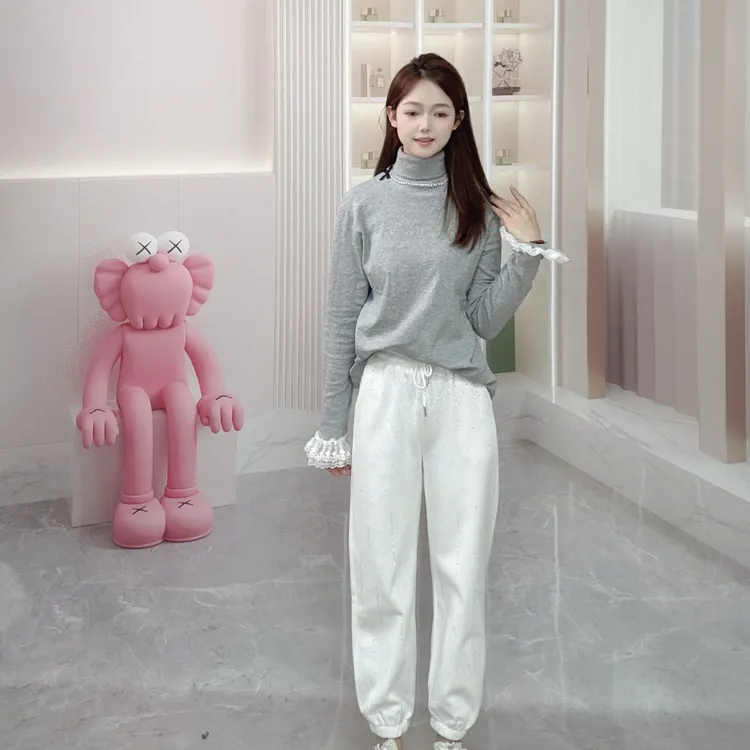 lns 甜美精致烫钻加绒卫裤4254361150