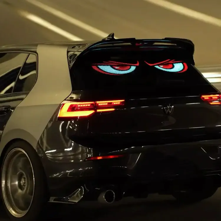 恶魔之眼眨眼车灯汽车氛围灯小车货车改装led智能APP柔性显示屏新商品图
