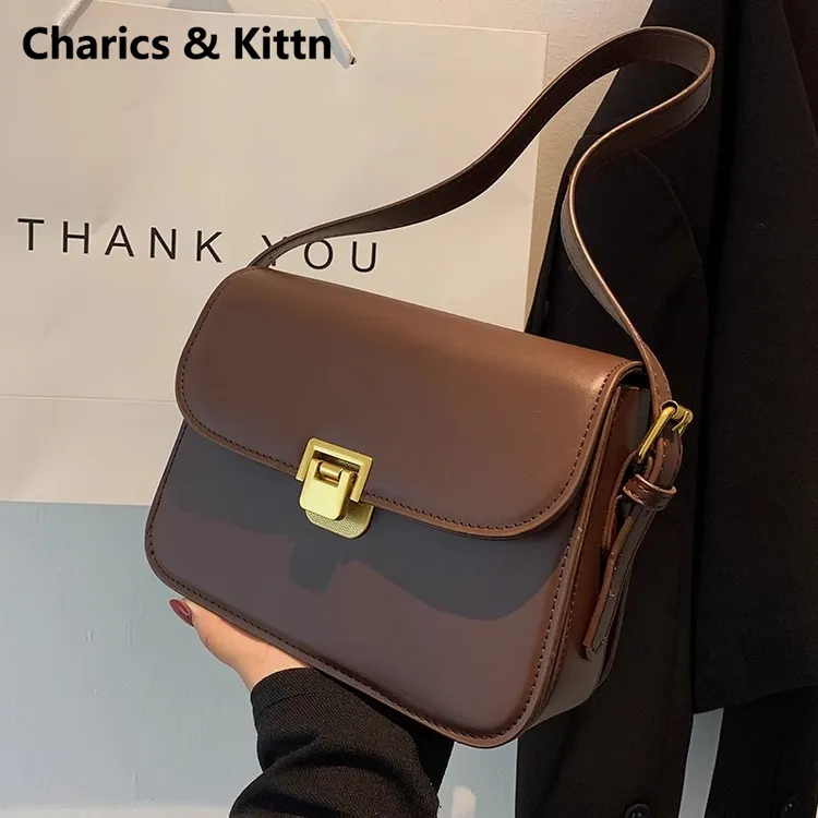 Charics&Kittn斜挎包女包2025新款冬狮岭包包真皮腋下单肩包女款