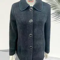 11368-衣女中长款新款小个子气质呢子外套显瘦韩版修身百搭【康燕】