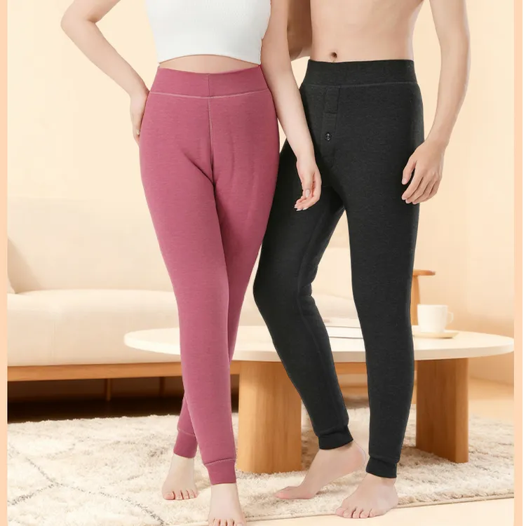 秋冬加绒加厚羊毛保暖裤男女款冬季高腰弹力内穿底裤秋裤打底外穿