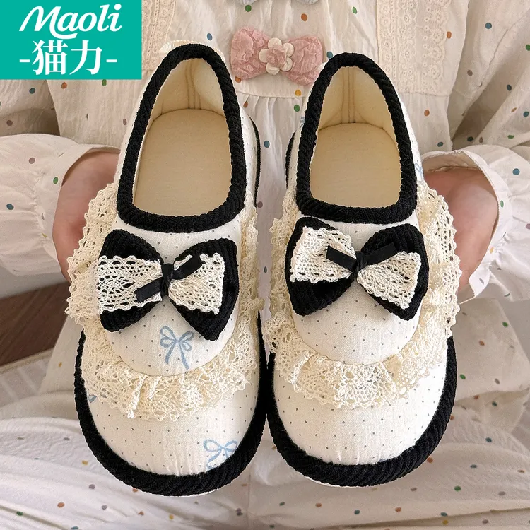 猫力防滑月子鞋孕妇产后8910月份秋冬薄款透气舒适软底包跟棉拖鞋