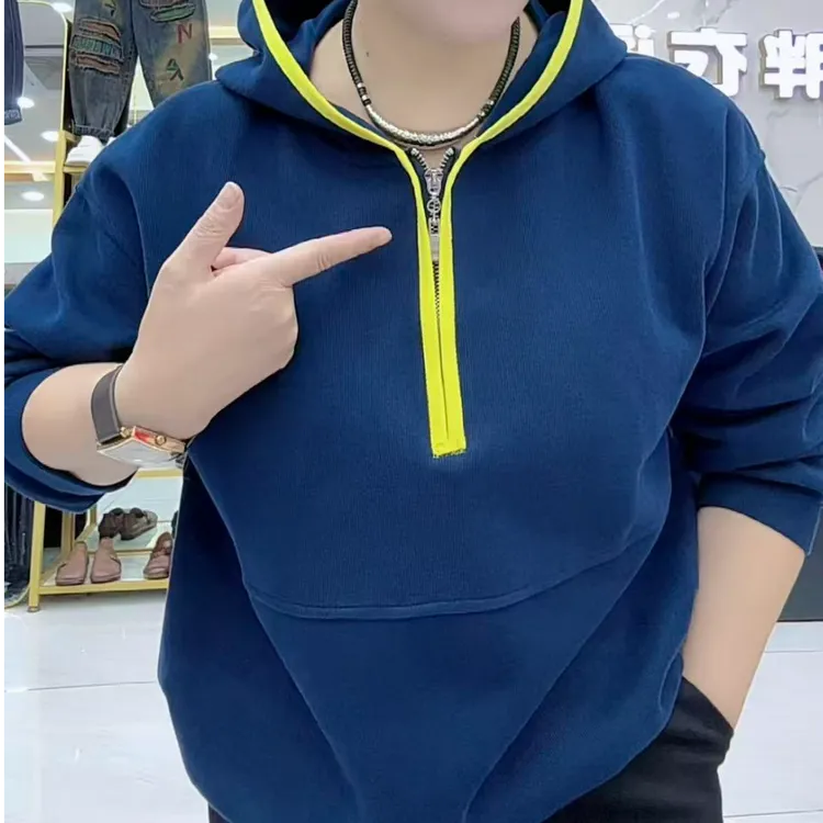 时尚套头款秋季新款长袖女卫衣休闲常规款连帽