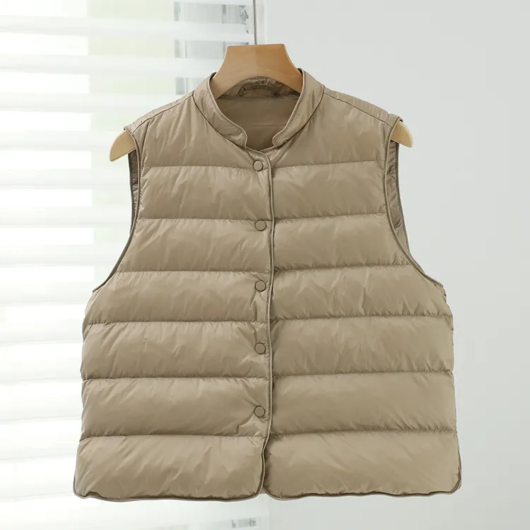 2025秋冬新款小立领羽绒马甲女加厚宽松小个子保暖坎肩轻便外套潮