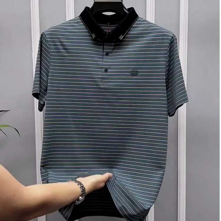 新款高品质男士翻领休闲短袖T恤