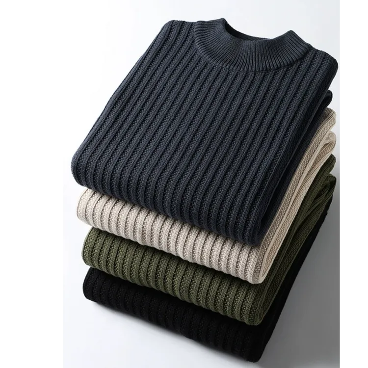 奇珀菲仑棉线毛衣男士半高领线衣秋冬季新款保暖加厚针织打底衫