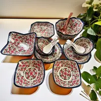 ..异域雏菊实惠套装高温瓷釉下彩餐具