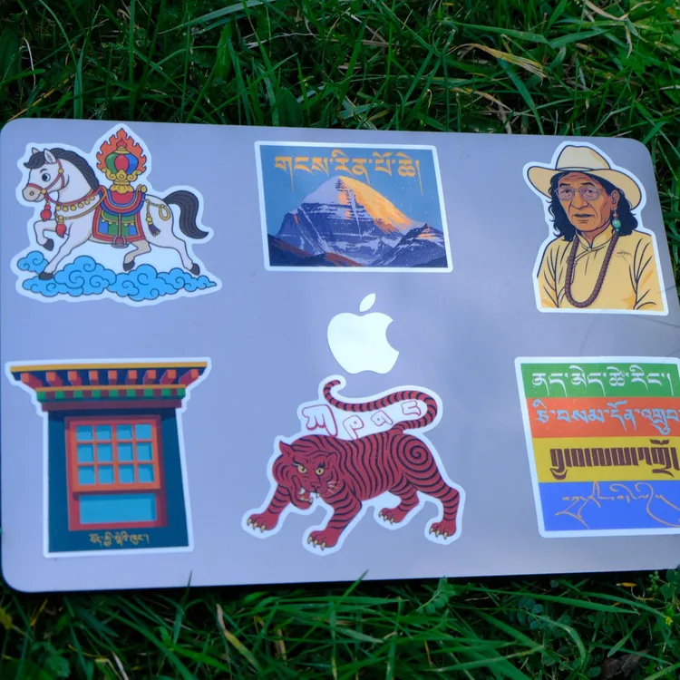 藏式窗户风马| 创意【防水防刮花】笔记本行李箱贴纸