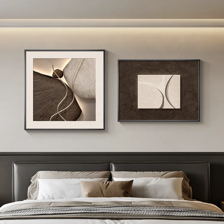 石来运转卧室床头装饰画轻奢高级感主次卧房间挂画客厅背景墙壁画