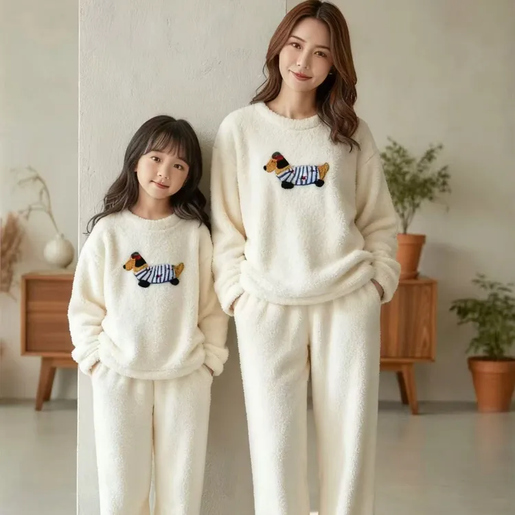 儿童睡衣套装秋冬季男女童半边绒加绒加厚冬款中大童2025款家居服