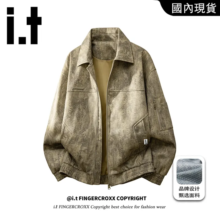 i.t FINGERCROXX秋季2025新款美式复古夹克男款宽松休闲翻领外套
