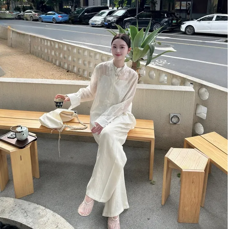 2025早秋新款时尚套装气质显瘦洋气休闲百搭透气长袖上衣薄款长裤