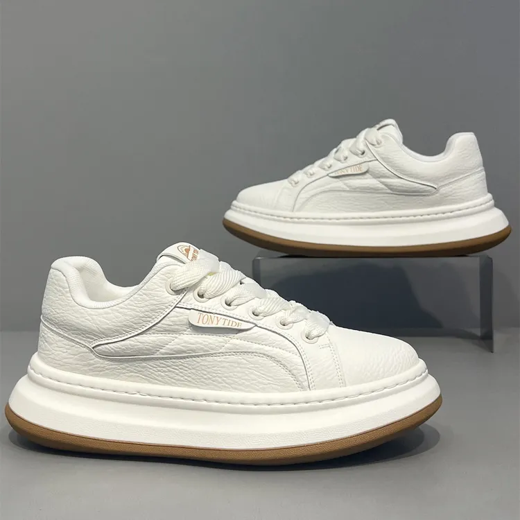 纪诗哲防滑小白鞋时尚小众运动休闲鞋秋季新款增高厚百搭男鞋子