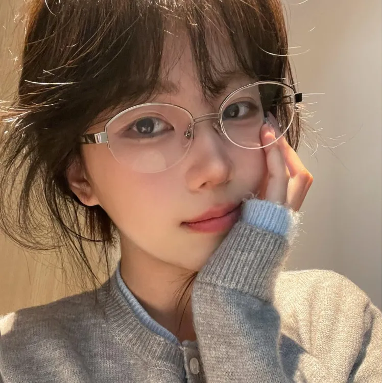 【12】复古老钱风半框眼镜女近视可配高度数高质感防蓝光抗辐射素颜