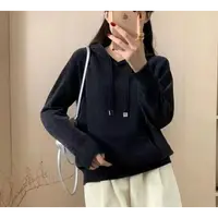纪凡姬-4071-纯色宽松型厚款长袖连帽毛针织衫休闲套头lulu风