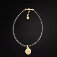 LA CALLA 非金属皮质项链 金色时尚皮绳项链吊坠SP001