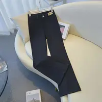 7015裤长98微喇牛仔裤女春秋2025年时尚显瘦高腰小个子开叉喇叭裤