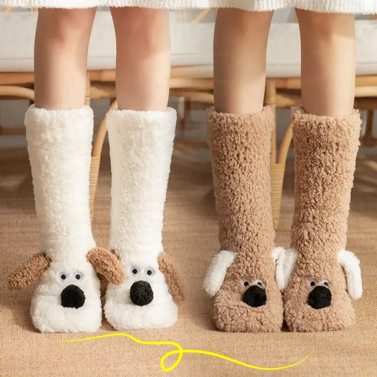 加厚追剧暖脚神器地板袜子女秋冬季加绒加厚保暖可爱卡通暖脚宝袜