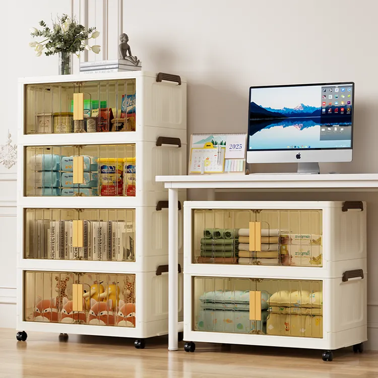 【55面宽】家用加厚收纳柜储物多层免安装折叠衣柜儿童卧室储物柜