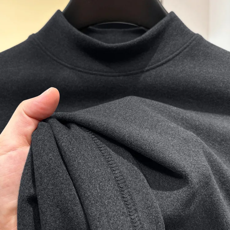 半高领打底衫男女秋冬季加厚长袖T恤双面德绒保暖加绒ins休闲上衣