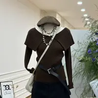 【叠影巧思】法式大翻领修身显瘦毛衣-C122（无腰带）