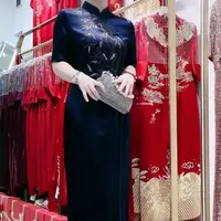 依诺72951高腰气质裙子中长款轻奢宴会礼服裙喜妈妈喜婆婆优雅