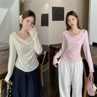 【涵胖胖】2025秋韩系温柔风甜美蝴蝶结长袖T恤显瘦上衣63995【B】