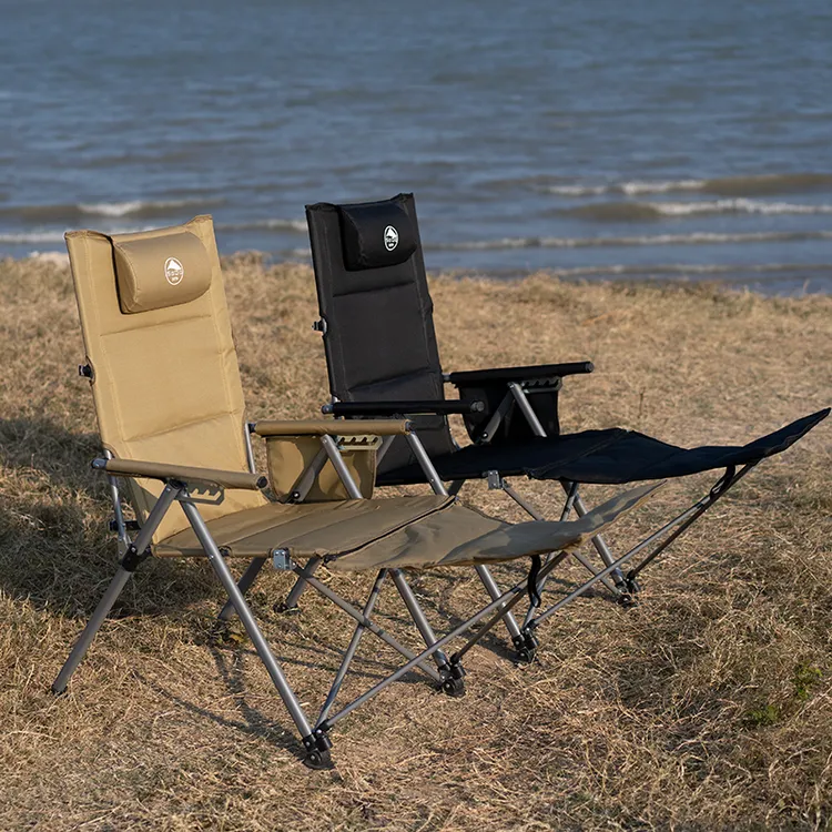 索度海狗椅户外折叠躺椅五档调节带扶手高靠背便携露营午休沙滩椅