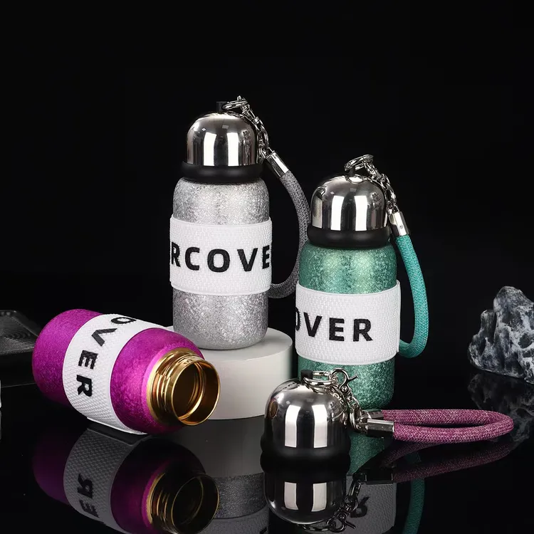 轻奢保温雪花纹钛杯便携手提迷你口袋杯300ml