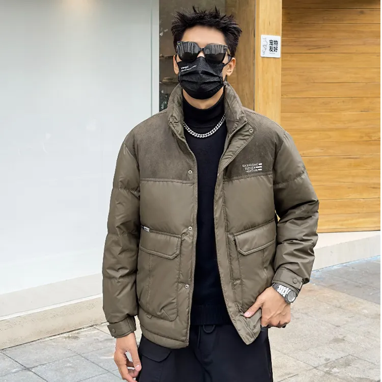 WAG“冬日圆舞曲”磨毛皮面羽绒服冬季立领时尚休闲男外套-7M7809