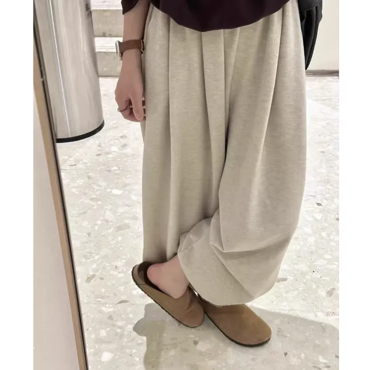 韩版休闲风软糯百搭阔腿裤女2025秋季新款高腰遮跨阔腿裤长裤ins