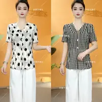 【衣雅严选】3230-2198#新款冰感丝娃娃领大码显瘦显白上衣