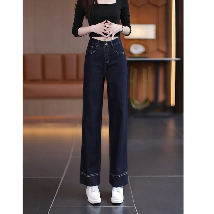 流行后妈裤阔腿牛仔裤2025秋季新款高端复古小个子休闲窄版直筒裤