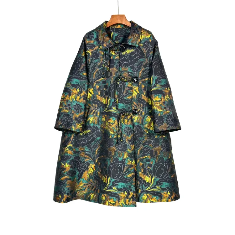 朱总服饰3621新款大提花风衣