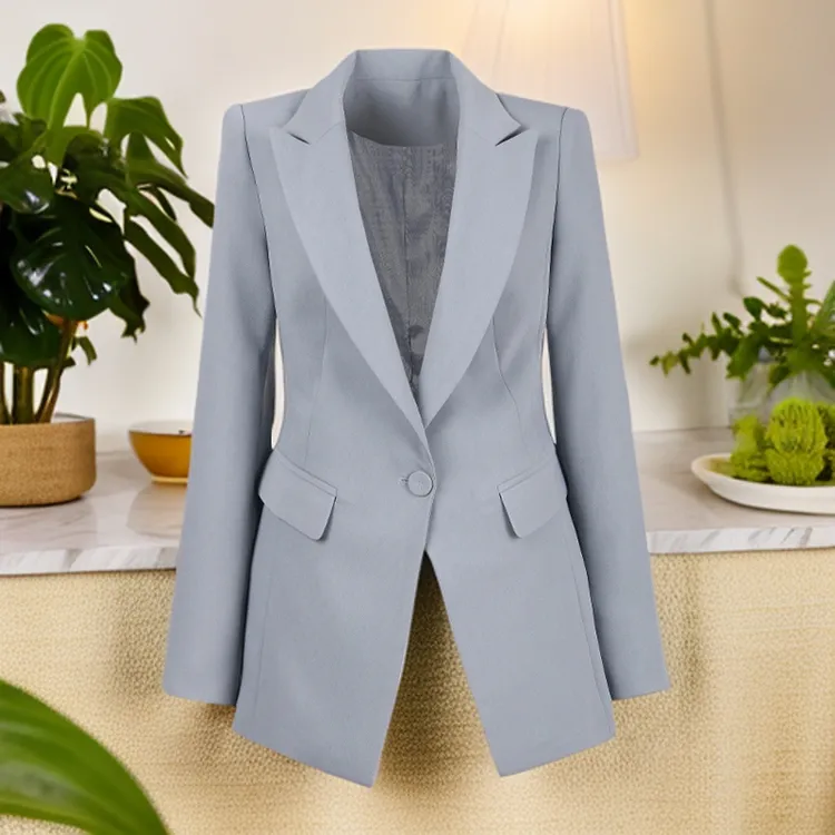 时尚收腰显瘦长袖小西装外套女2025春秋新款气质一粒扣休闲西服