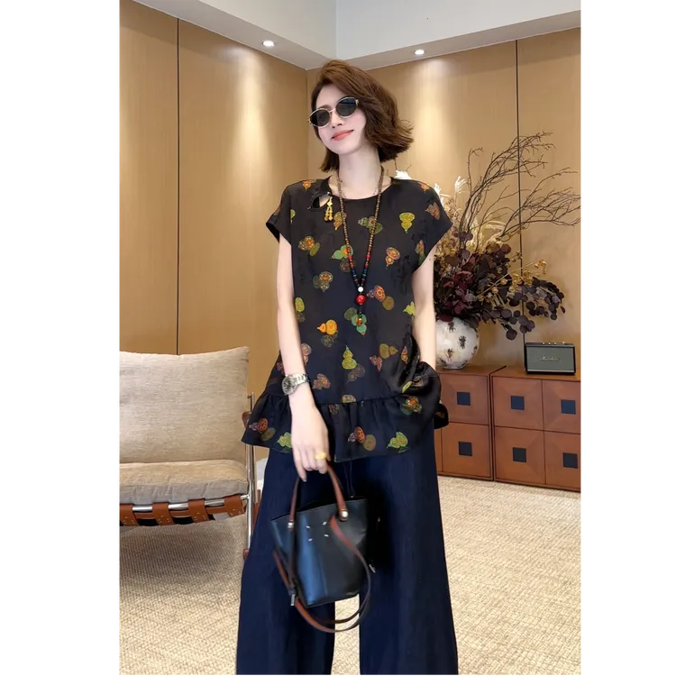 YYOUHAN 20025新款【金玉葫芦】吊坠设计显瘦百搭无袖T恤 2506C3280