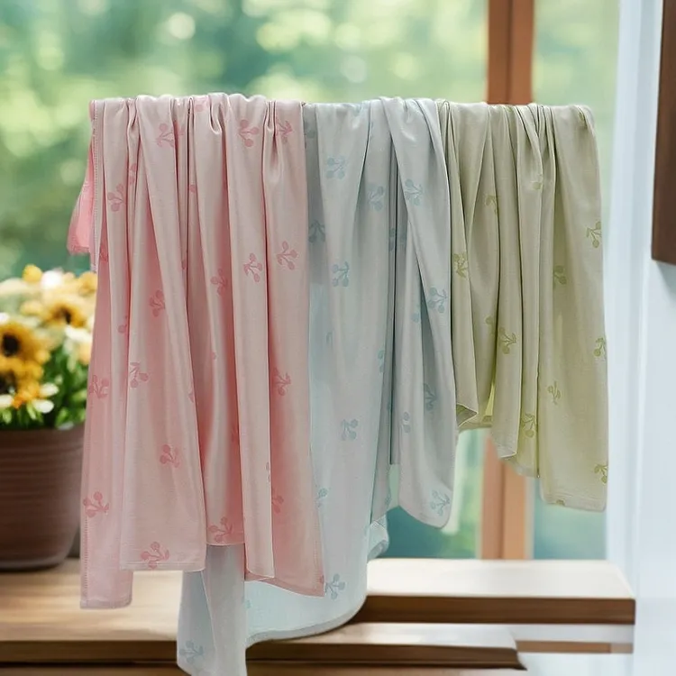 婴儿竹纤维盖毯夏季新生儿童冰丝毯幼儿园单双人午睡空调被毛巾被