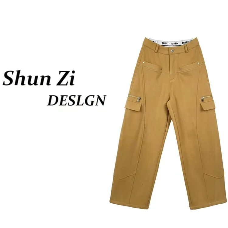 顺子/SZ10073 【加绒加厚】韩版休闲时尚街头老钱显瘦窄版直筒裤