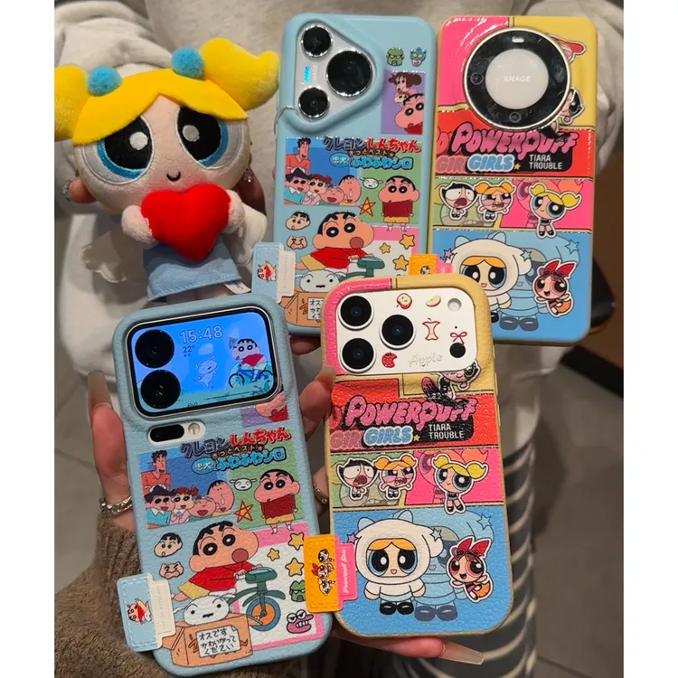 欧克里里卡通小新女警标签适用苹果17/16手机壳华为vivo小米oppo